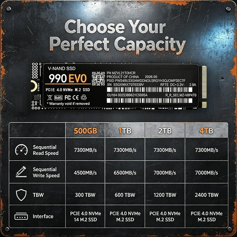 Gaming M.2 NVMe SSD 990 EVO PC - M.2 Nvme 4Tb Pcie 4.0 Ssd recension och pris